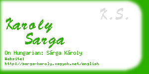 karoly sarga business card