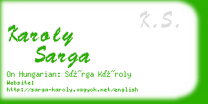 karoly sarga business card